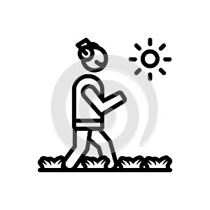 Black line icon for Walking, wander and rove photo