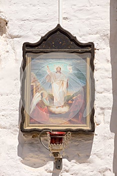 The icon on the wall of the Resurrection New Jerusalem Monastery