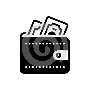 Black solid icon for Wallet, payment and bag