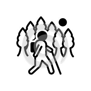 Black solid icon for Wander, rove and peregrinate
