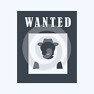 Icon Wanted Poster. suitable for Wild West symbol. glyph style. simple design editable. design template vector. simple symbol