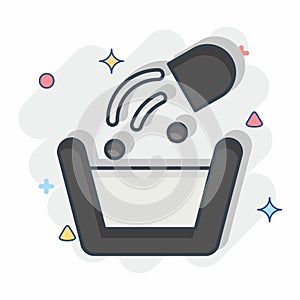 Icon Washing Poder. related to Laundry symbol. comic style. simple design editable. simple illustration photo