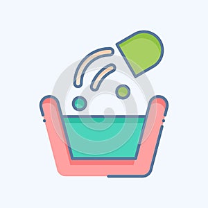 Icon Washing Poder. related to Laundry symbol. doodle style. simple design editable. simple illustration photo