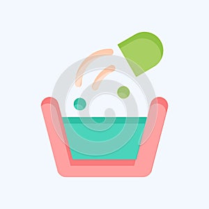 Icon Washing Poder. related to Laundry symbol. flat style. simple design editable. simple illustration photo