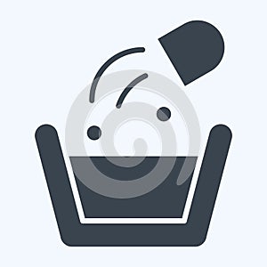 Icon Washing Poder. related to Laundry symbol. glyph style. simple design editable. simple illustration photo