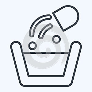 Icon Washing Poder. related to Laundry symbol. line style. simple design editable. simple illustration photo