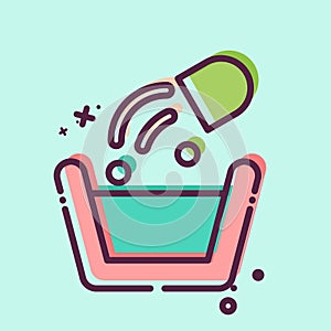 Icon Washing Poder. related to Laundry symbol. MBE style. simple design editable. simple illustration photo