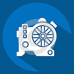 Icon Water Pump. related to Car Maintenance symbol. long shadow style. simple design editable. simple illustration