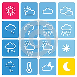 Icon weather set