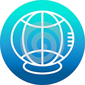 Icon web. internet with outline style. isolated on blue gradient circle background