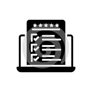 Black solid icon for Web Survey, web and online