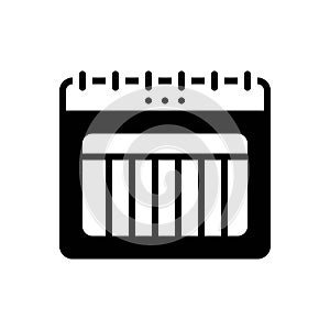 Black solid icon for Week, weekend and calendar