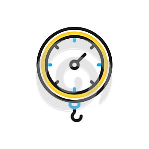 Multi color icon for Weight, heft and meterage