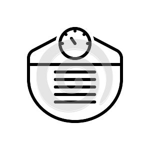 Black line icon for Weight, heft and meterage