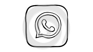 Icon WhatsApp whiteboard animation 4K footage