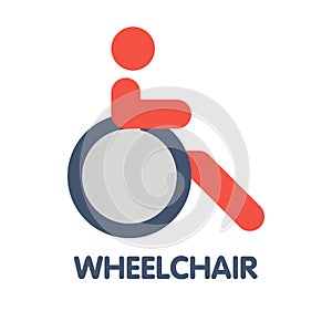 Icon Wheelchair flat style icon design  illustration on white background