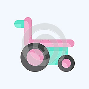 Icon Wheelchair. related to Medical symbol. flat style. simple design editable. simple illustration