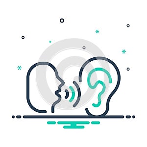 Mix icon for Whisper, murmur and mutter