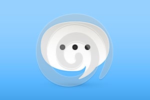 Icon of white paper cloud talk for chat