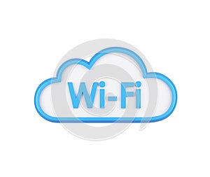 The icon of wi-fi cloud. The concept of wireless internet access and data storage.