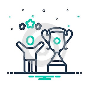 Mix icon for Win, vanquish and trophy photo