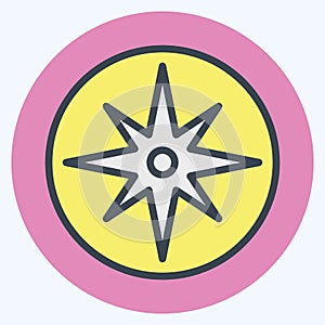 Icon Wind Rose. suitable for education symbol. color mate style. simple design editable. design template vector. simple