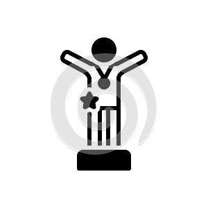 Black solid icon for Winner, medalist and vanquisher
