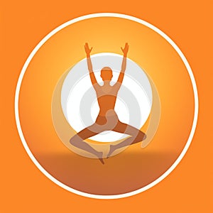 Icon, woman in yoga position celebrates, illustration