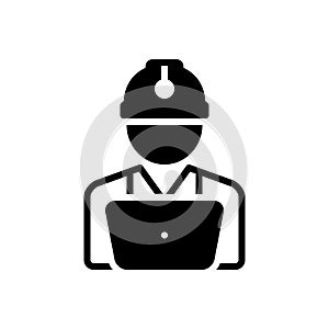 Black solid icon for Worker, engineer and craftsmen