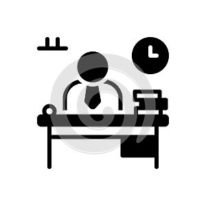 Black solid icon for Workplace, working and office