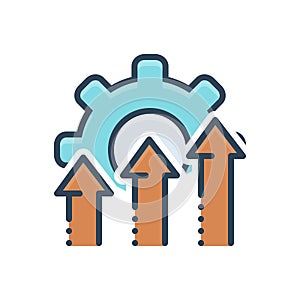 Color illustration icon for Workplan, scheme and project