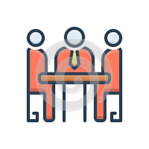 Color illustration icon for Workplan, scheme and project