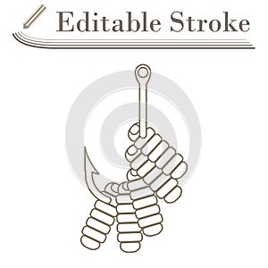 Icon Of Worm On Hook