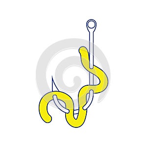 Icon of worm on hook