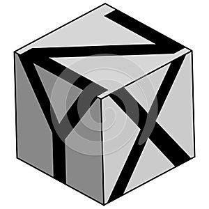 Icon xyz axis, 3d arrow space, arrows cube mathematics system photo