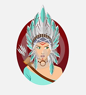 Icon of a young North American Indian woman