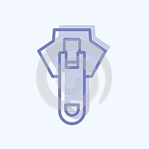 Icon Zipper 2. suitable for Tailor symbol. two tone style. simple design editable. design template vector. simple symbol