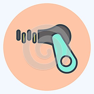 Icon Zipper. suitable for education symbol. color mate style. simple design editable. design template vector. simple illustration