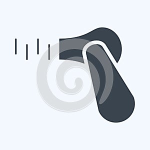 Icon Zipper. suitable for education symbol. glyph style. simple design editable. design template vector. simple illustration