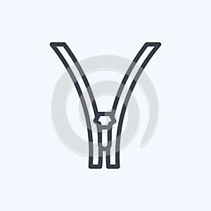 Icon Zipper. suitable for Tailor symbol. line style. simple design editable. design template vector. simple symbol illustration
