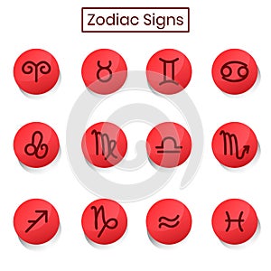 Icon zodiac signs collection vector eps.10