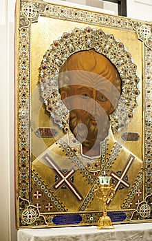 Icona San Nicola in duome Bari, Italy. photo