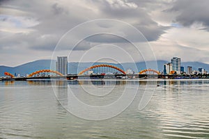 The iconic and architecturally revered Dragon Bridge in Da Nang Vietnam