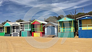 Iconic bathing boxes of the Mornington Peninsula Melbourne Australia 03