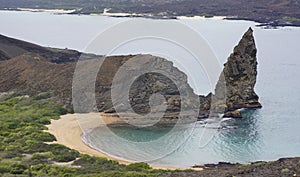 Iconic beach of Bartolome Island in the Galapagos Islands archipelago - Ecuador