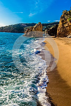 The iconic beach of Illa Roja Catalonia, Spain