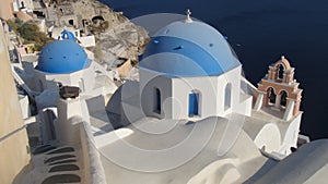 The Iconic Blue Church domes of Santorini