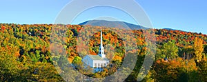 Iconic church in Stowe Vermont photo