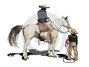 Iconic clipart of a little caballero and his Dad photo