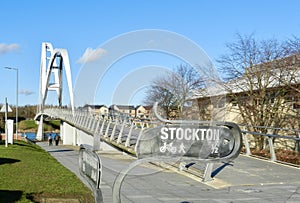 Infinity Bridge over the river at Stockton on Tees photo